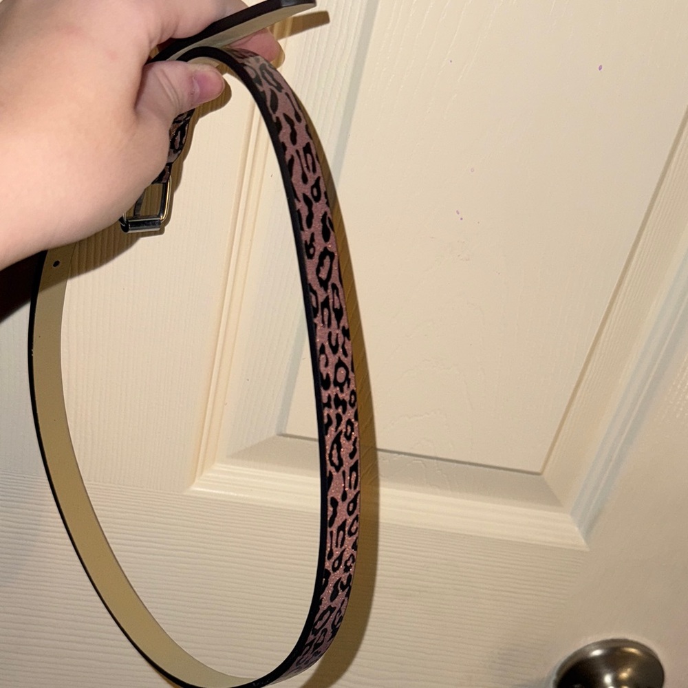 Cat & Jack Glittery Pink Animal Print Belt